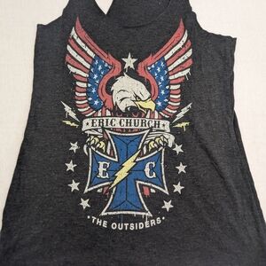 Eric Church The Outsiders  Patriotic Eagle Tank Top Medium